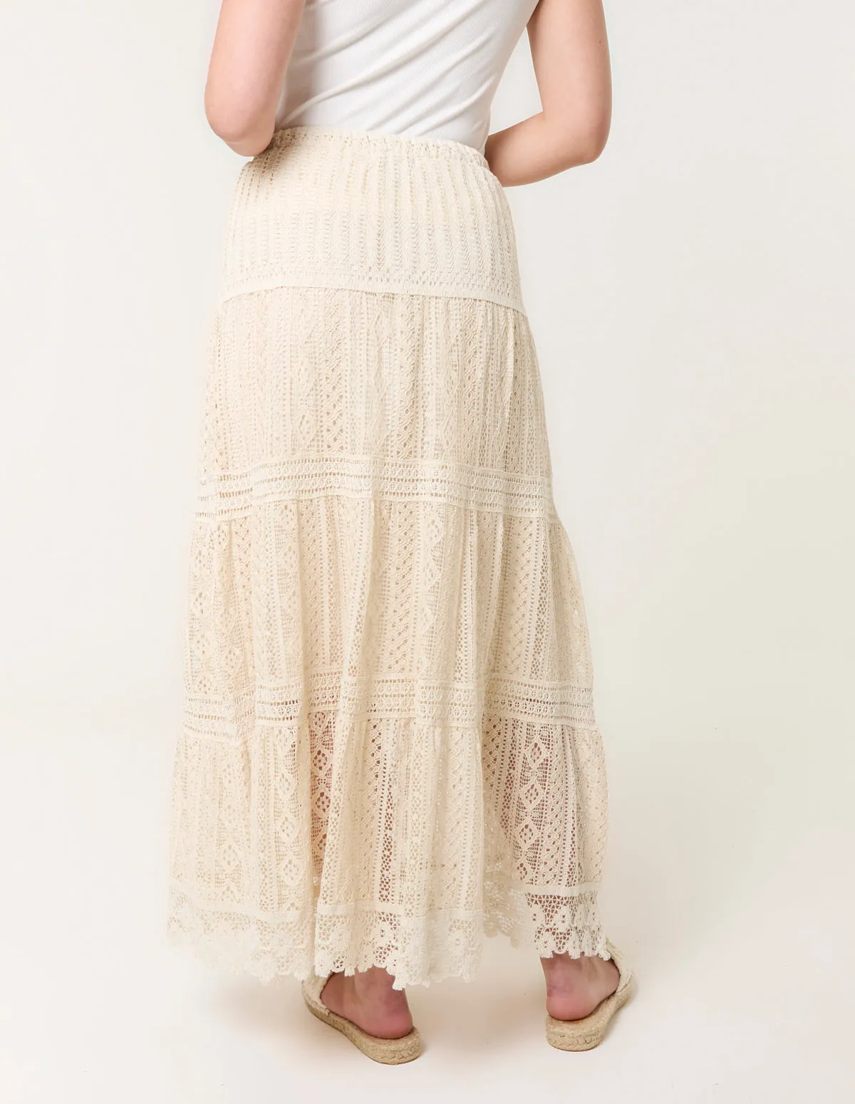 Crochet Tassel Tie Front Maxi Skirt sold by Blue Vanilla product image thumbnail 4