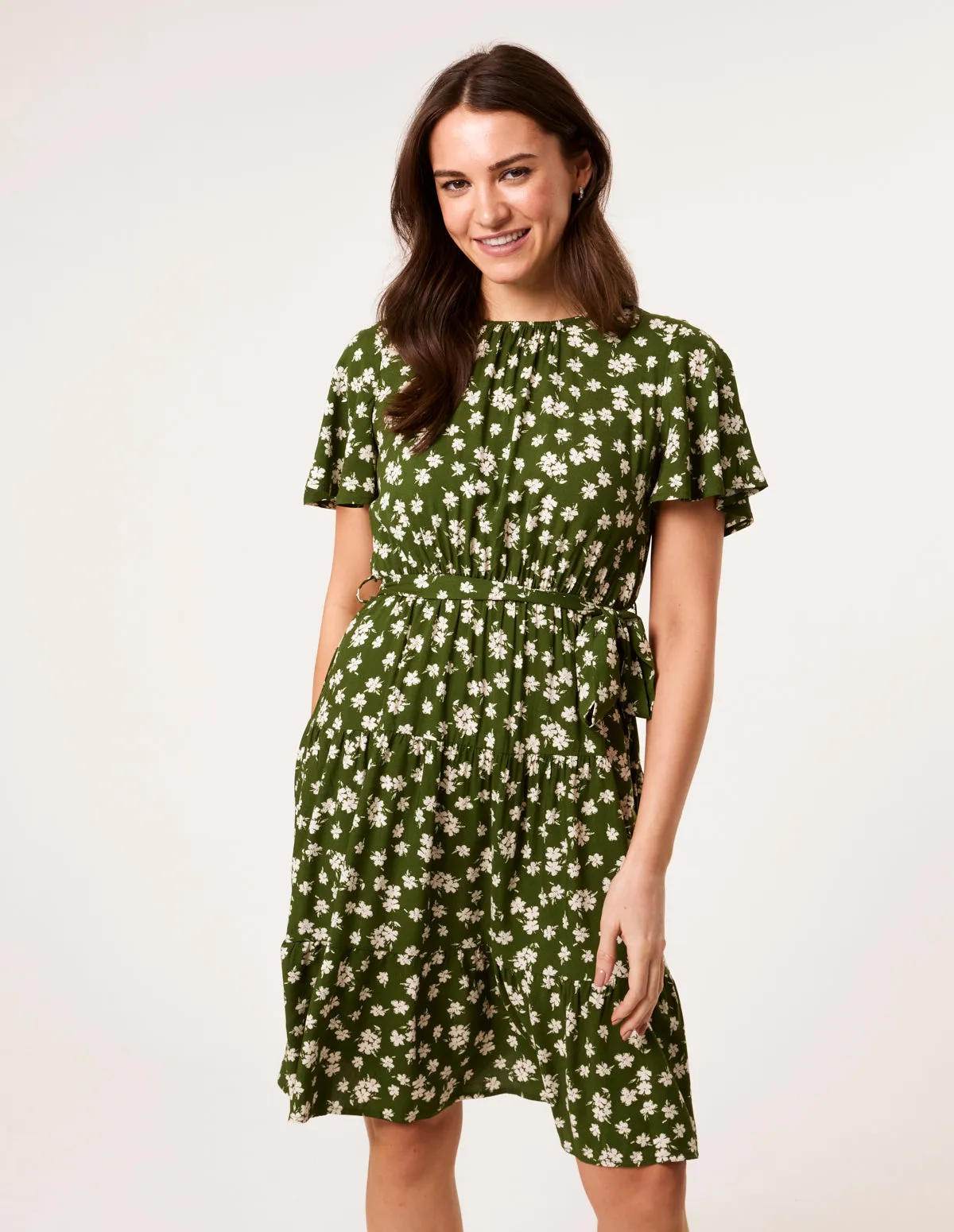 Crew Neck Tiered Mini Dress sold by Blue Vanilla