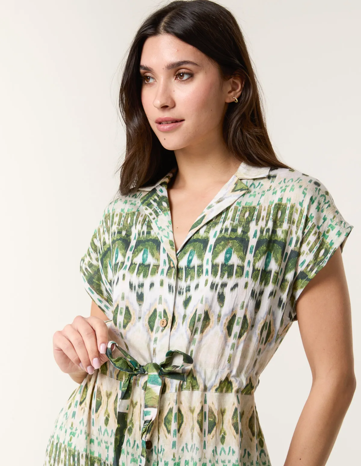 Printed Drawstring Shirt Dress sold by Blue Vanilla product image thumbnail 2