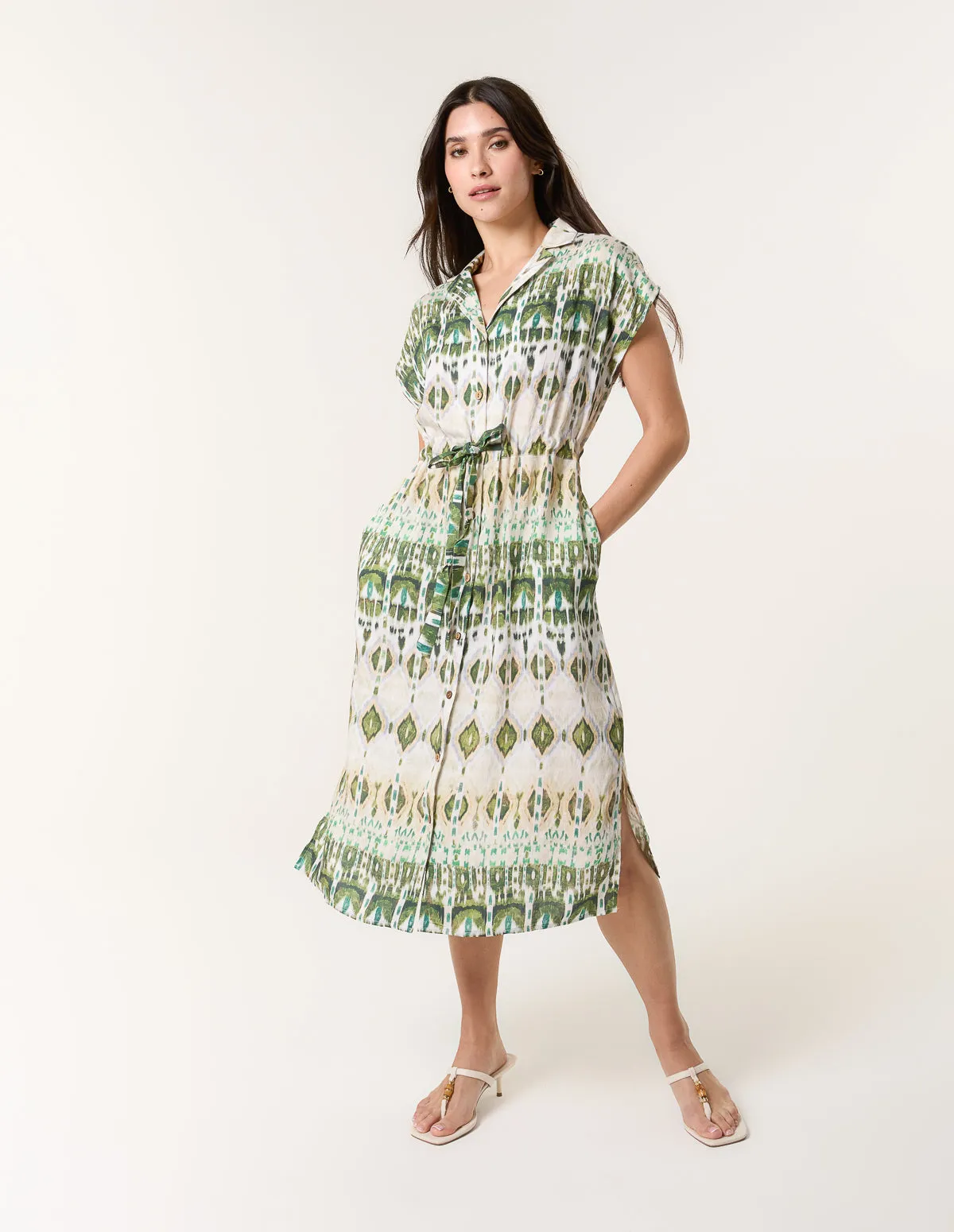 Printed Drawstring Shirt Dress sold by Blue Vanilla product image thumbnail 3