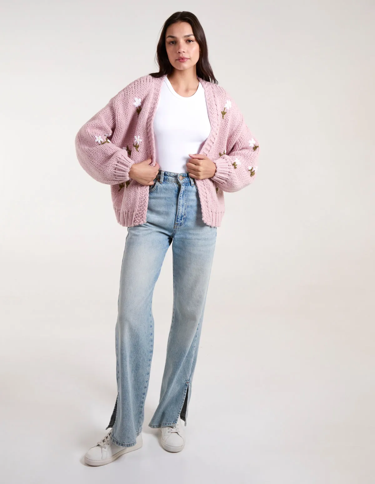 Flower Embroidery Detailed Cardigan sold by Blue Vanilla product image thumbnail 3