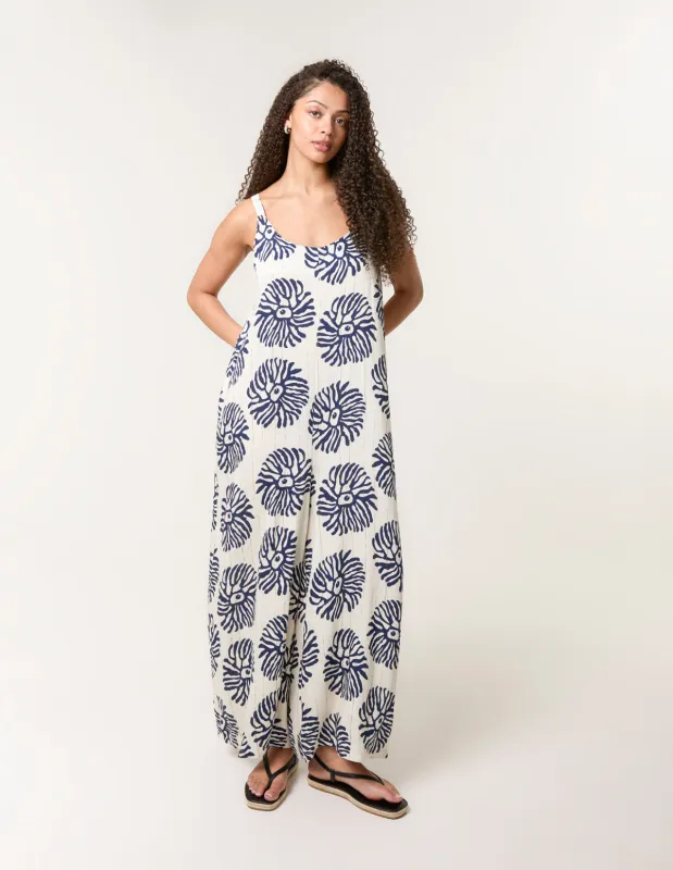 Abstract Wide Leg Jumpsuit sold by Blue Vanilla
