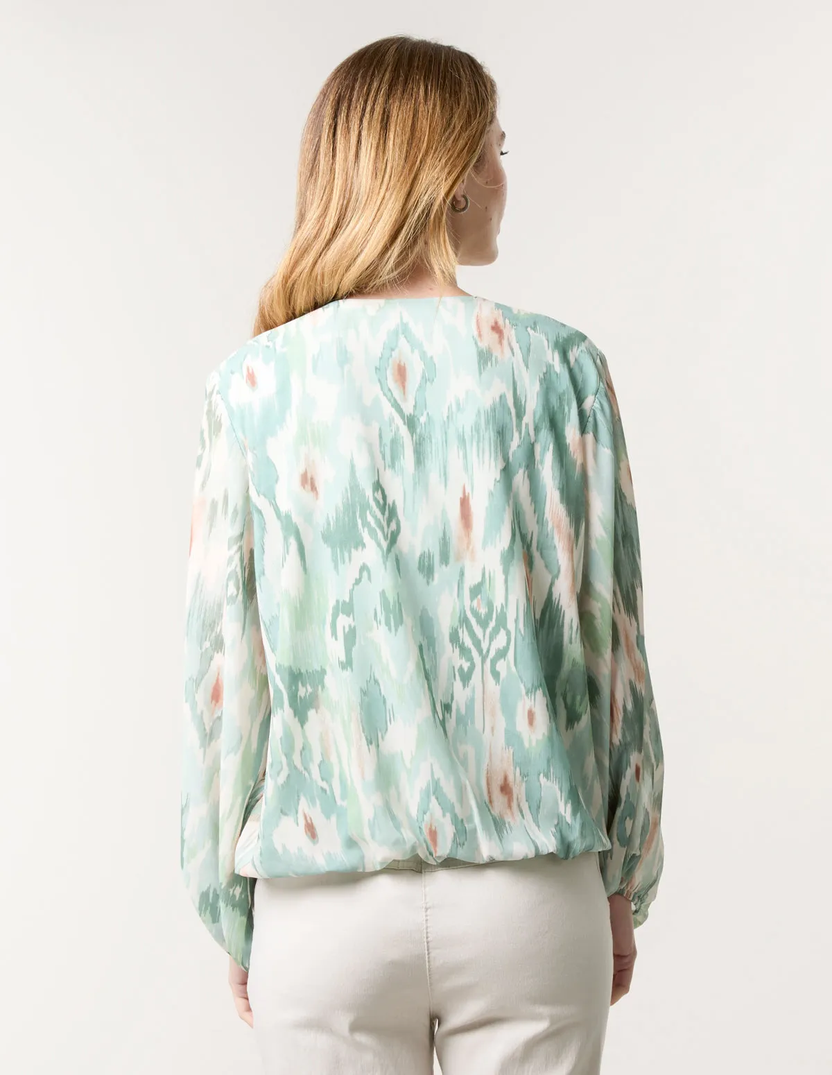 V Neck Watercolour Print Blouse sold by Blue Vanilla product image thumbnail 4