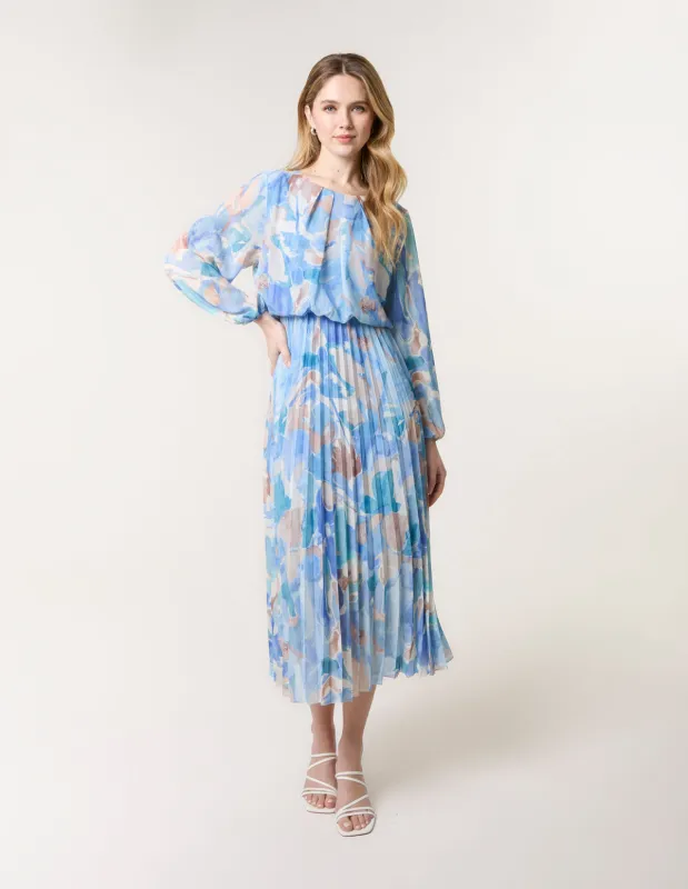 Watercolour Abstract Round Neck Dress sold by Blue Vanilla