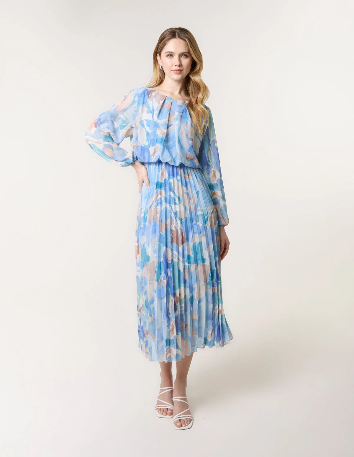 Watercolour Abstract Round Neck Dress sold by Blue Vanilla