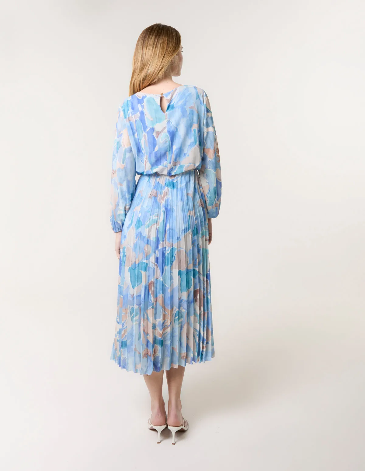 Watercolour Abstract Round Neck Dress sold by Blue Vanilla product image thumbnail 4