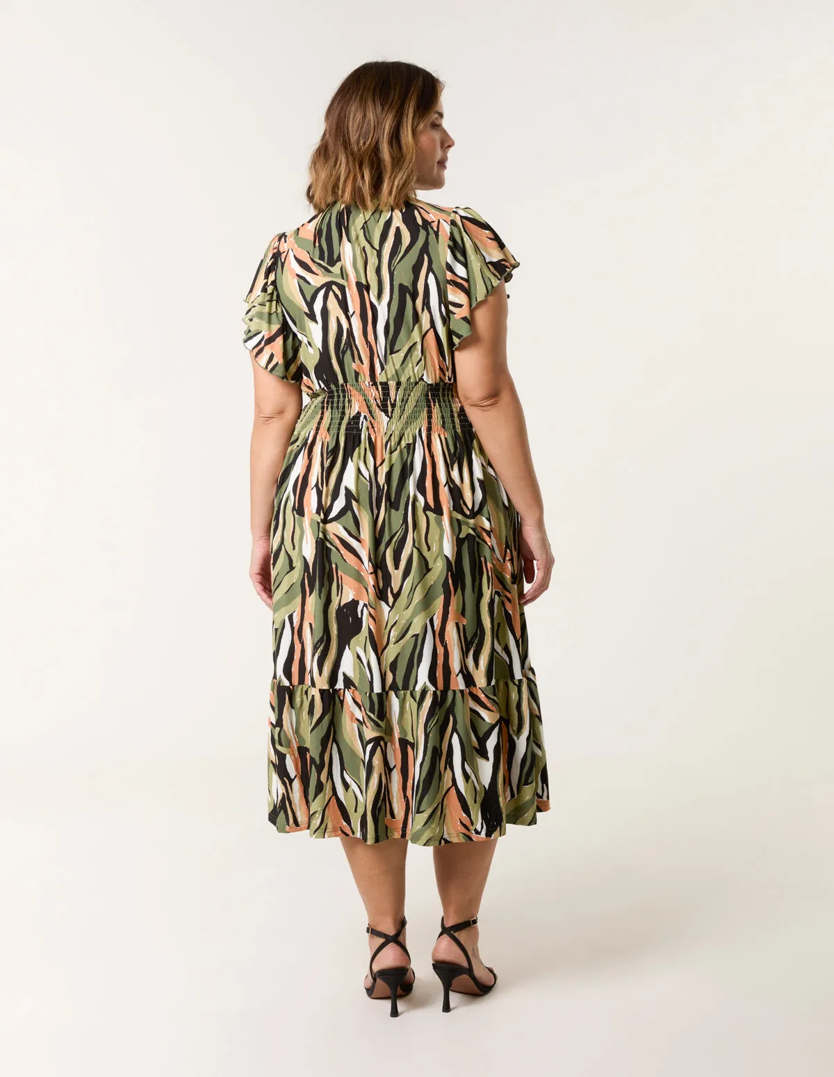 Curve Elasticated Neck Shirred Waist Midi sold by Blue Vanilla product image thumbnail 3