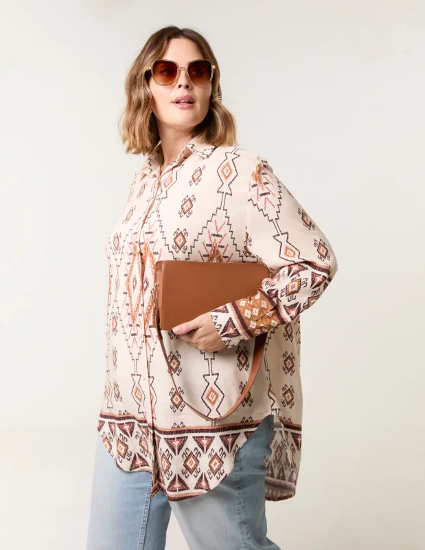 Curve Geometric Print Shirt sold by Blue Vanilla