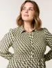 Curve Shirred Geometric Mini Shirt Dress sold by Blue Vanilla
