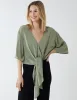 Tie Front Oversized Batwing Top sold by Blue Vanilla