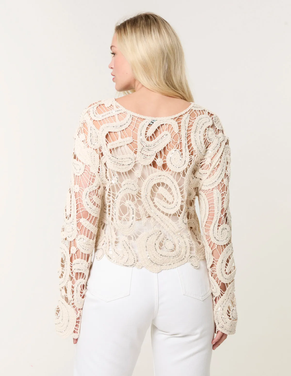 Sequins Crochet Top sold by Blue Vanilla product image thumbnail 4