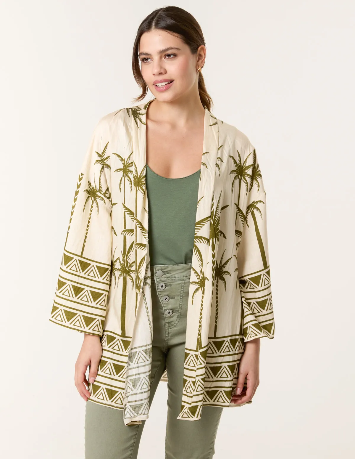 Palm Print Kimono sold by Blue Vanilla