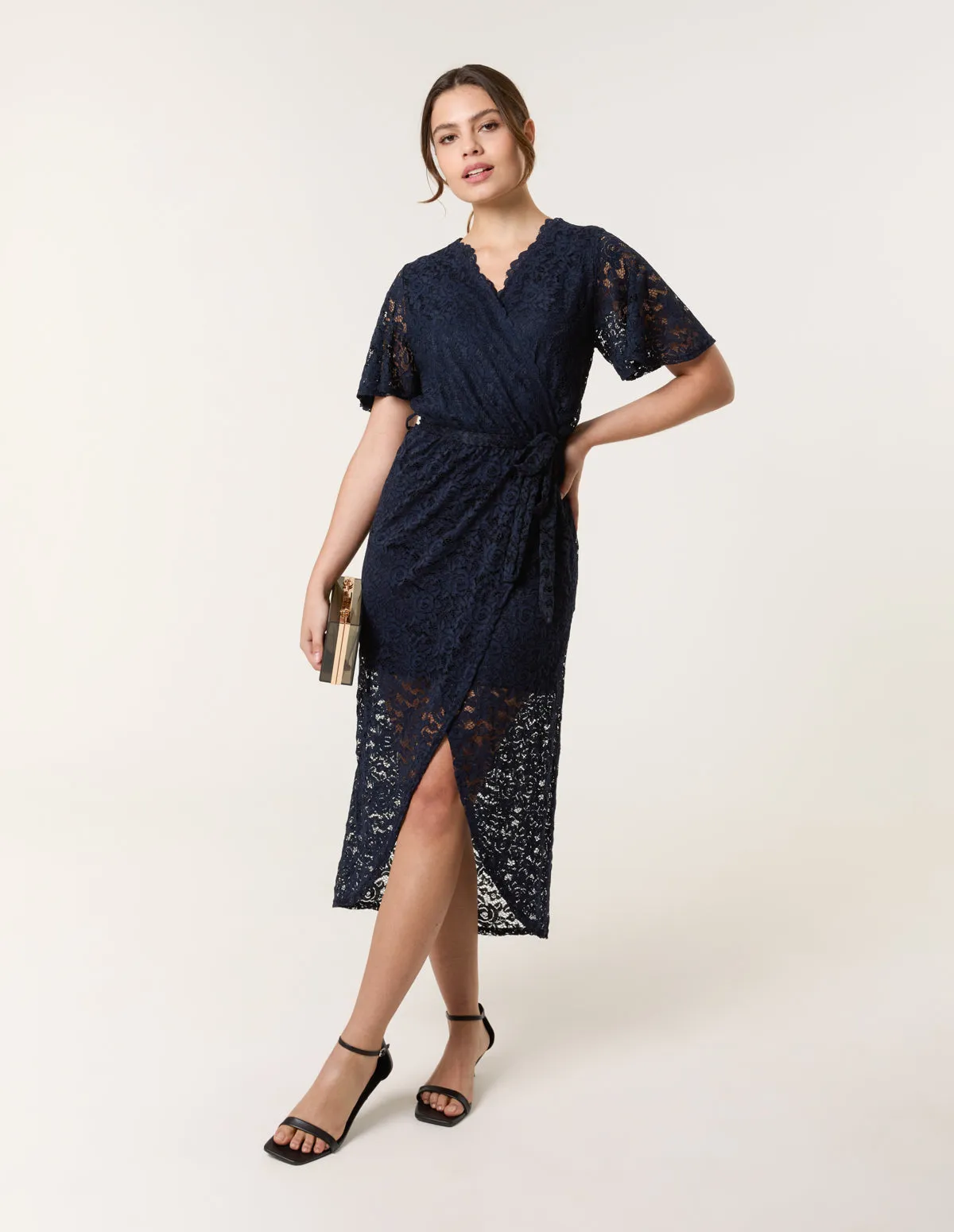 Lace Wrap Over Midi Dress sold by Blue Vanilla product image thumbnail 2
