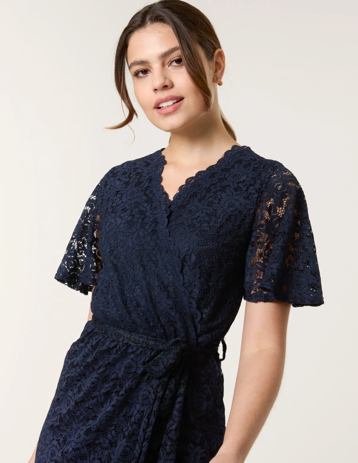 Lace Wrap Over Midi Dress sold by Blue Vanilla product image thumbnail 3
