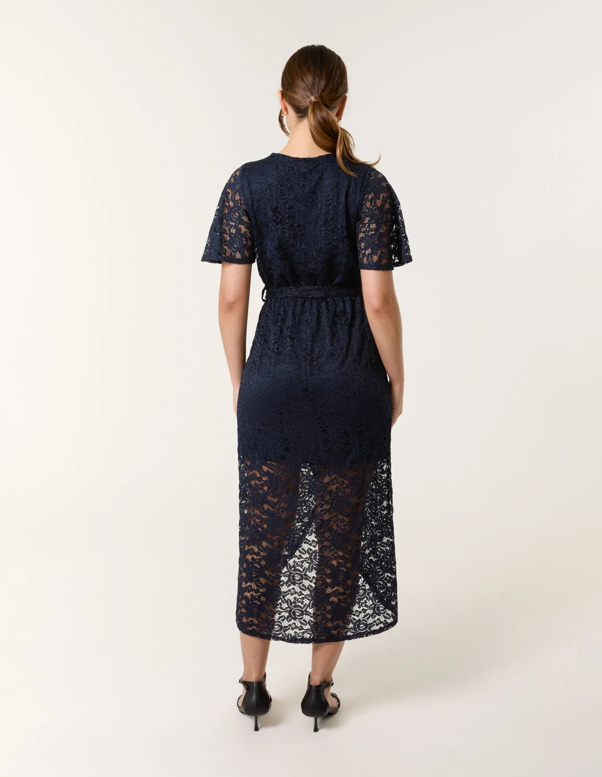 Lace Wrap Over Midi Dress sold by Blue Vanilla product image thumbnail 4