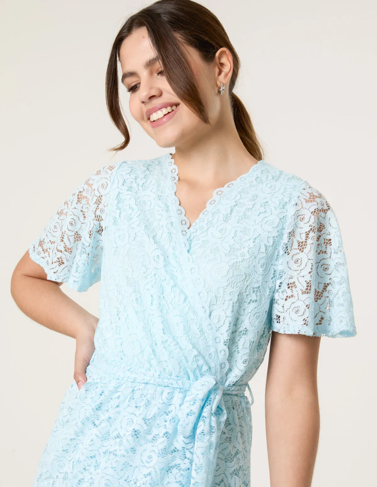 Lace Wrap Over Midi Dress sold by Blue Vanilla product image thumbnail 3