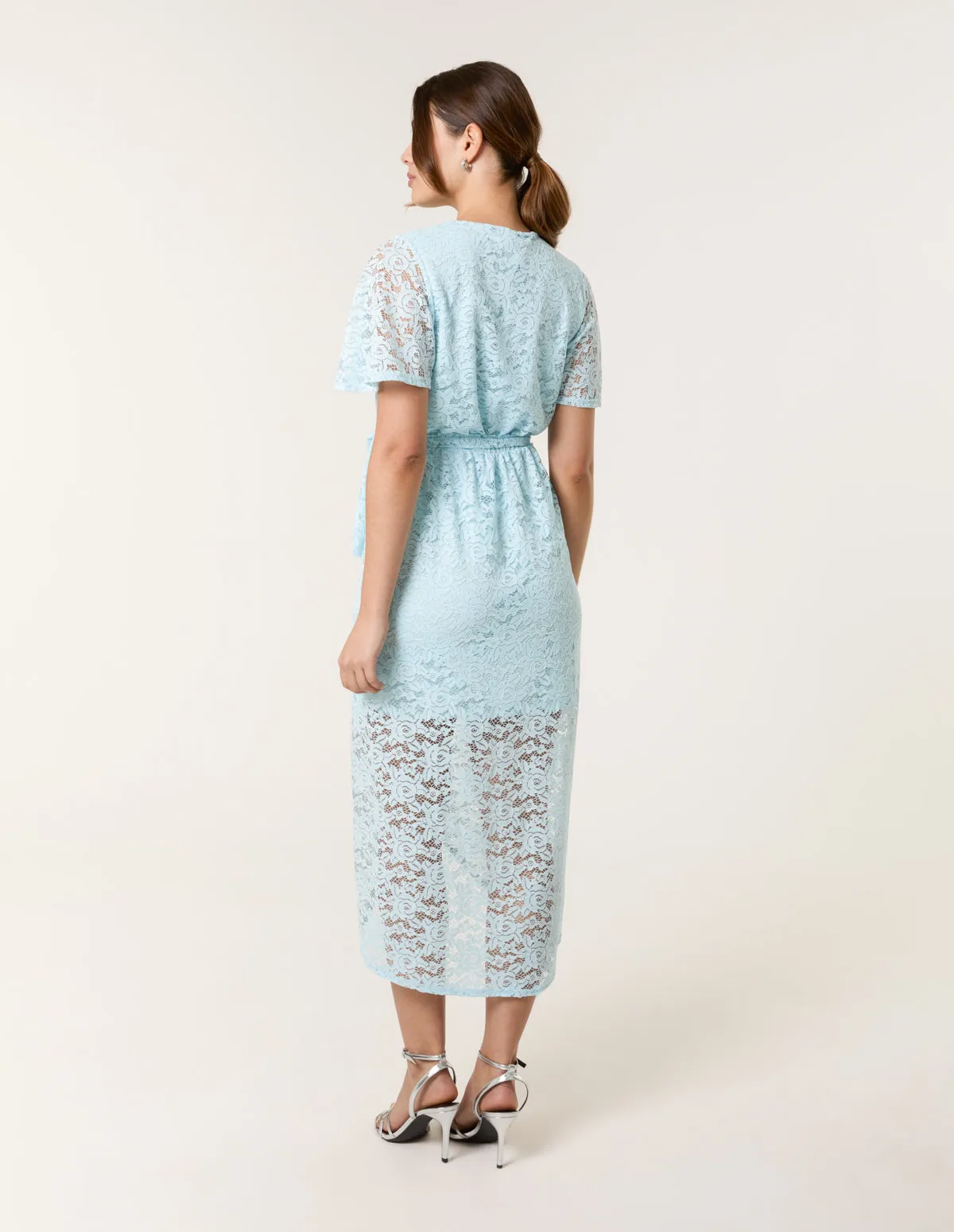 Lace Wrap Over Midi Dress sold by Blue Vanilla product image thumbnail 4