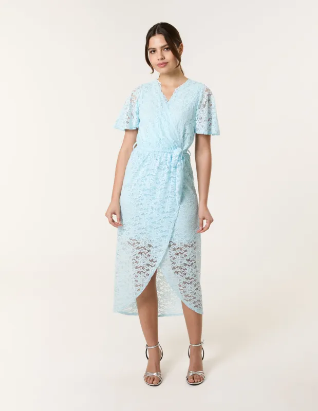 Lace Wrap Over Midi Dress sold by Blue Vanilla