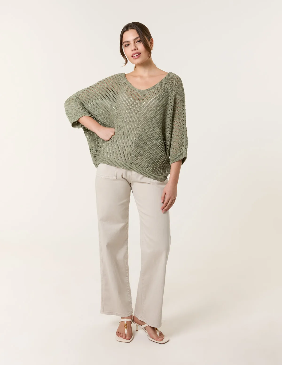 Crochet V Neck Jumper sold by Blue Vanilla product image thumbnail 2