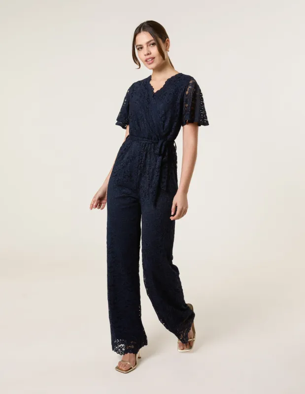 Lace Wrap Over Jumpsuit sold by Blue Vanilla