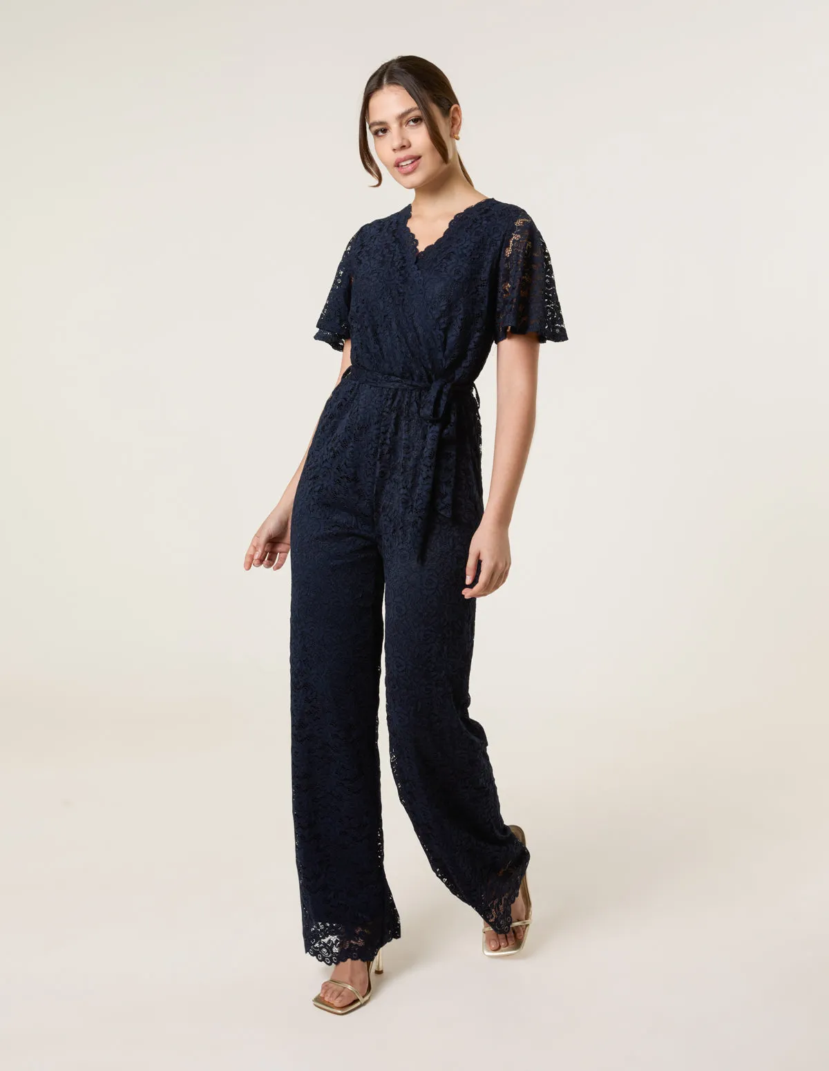 Lace Wrap Over Jumpsuit sold by Blue Vanilla