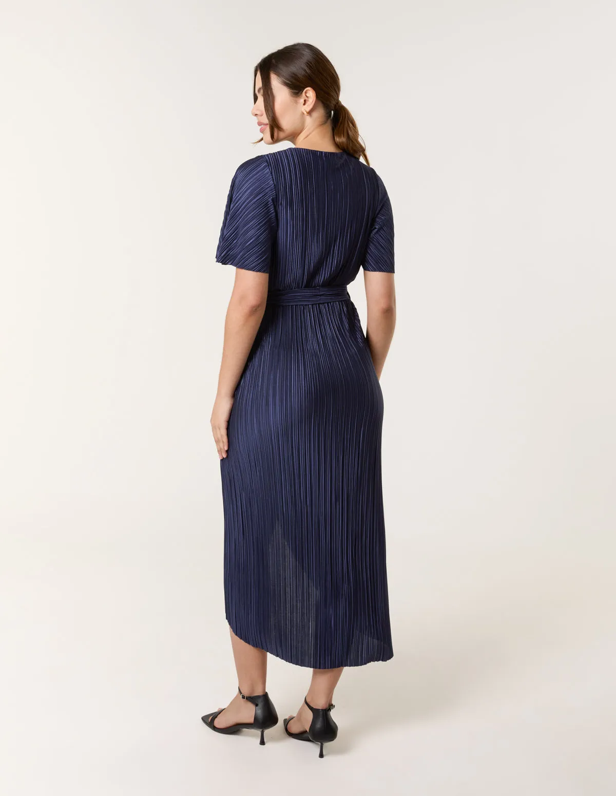 Plisse Wrap Over Midi Dress sold by Blue Vanilla product image thumbnail 4