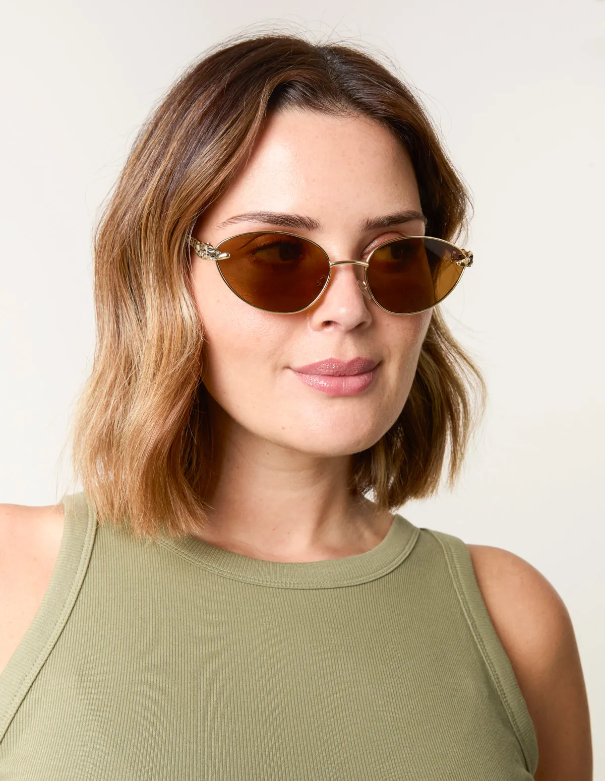 Gold Frame Metal Cat Eye Sunglasses sold by Blue Vanilla