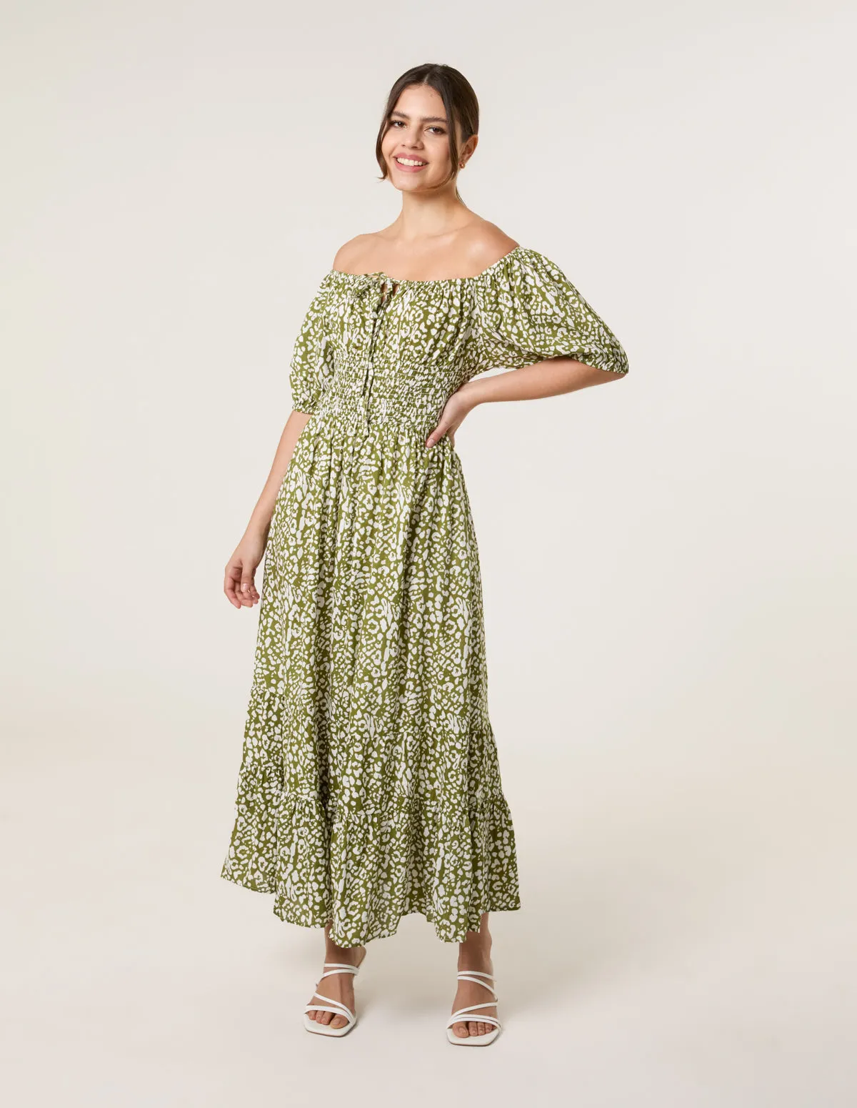 Tie Front Shirred Dress sold by Blue Vanilla