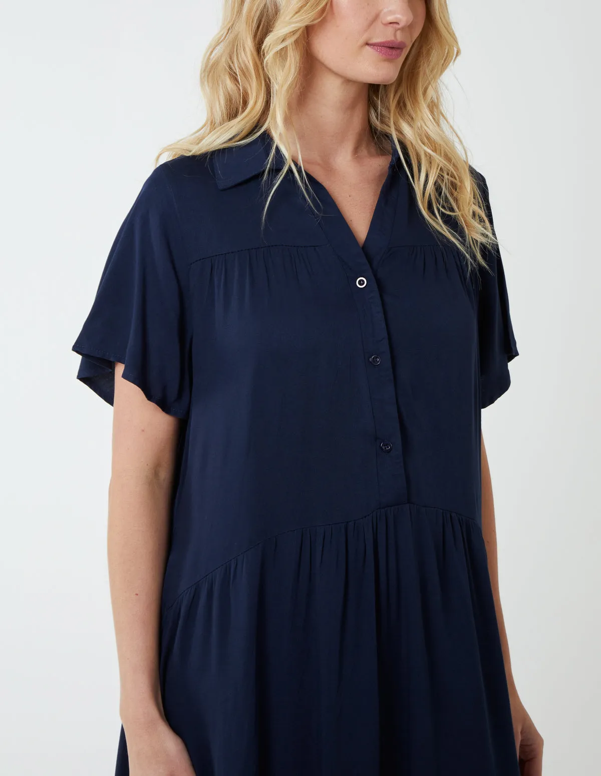 Drop Waist Tiered Midi Dress sold by Blue Vanilla product image thumbnail 2