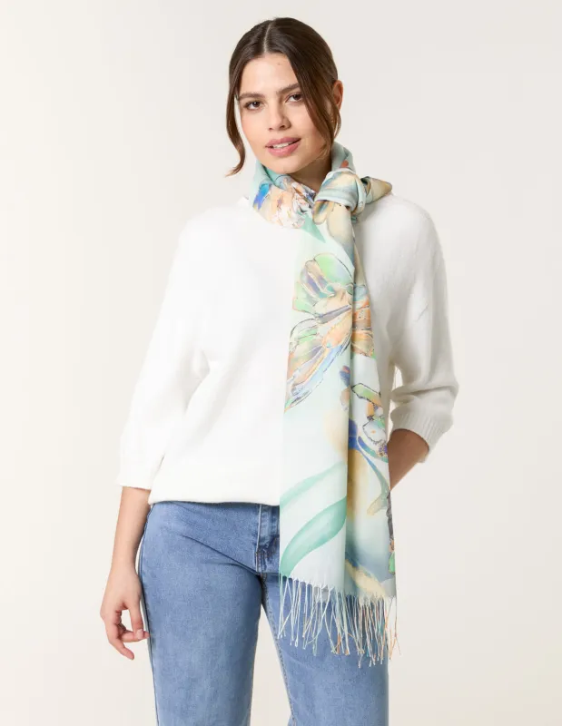 Butterfly Print Scarf made by Blue Vanilla