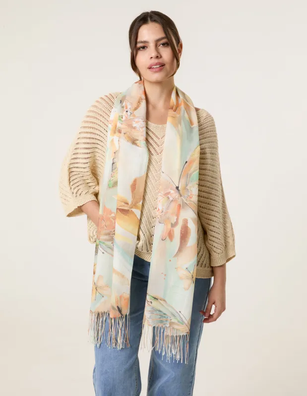 Butterfly Print Scarf made by Blue Vanilla