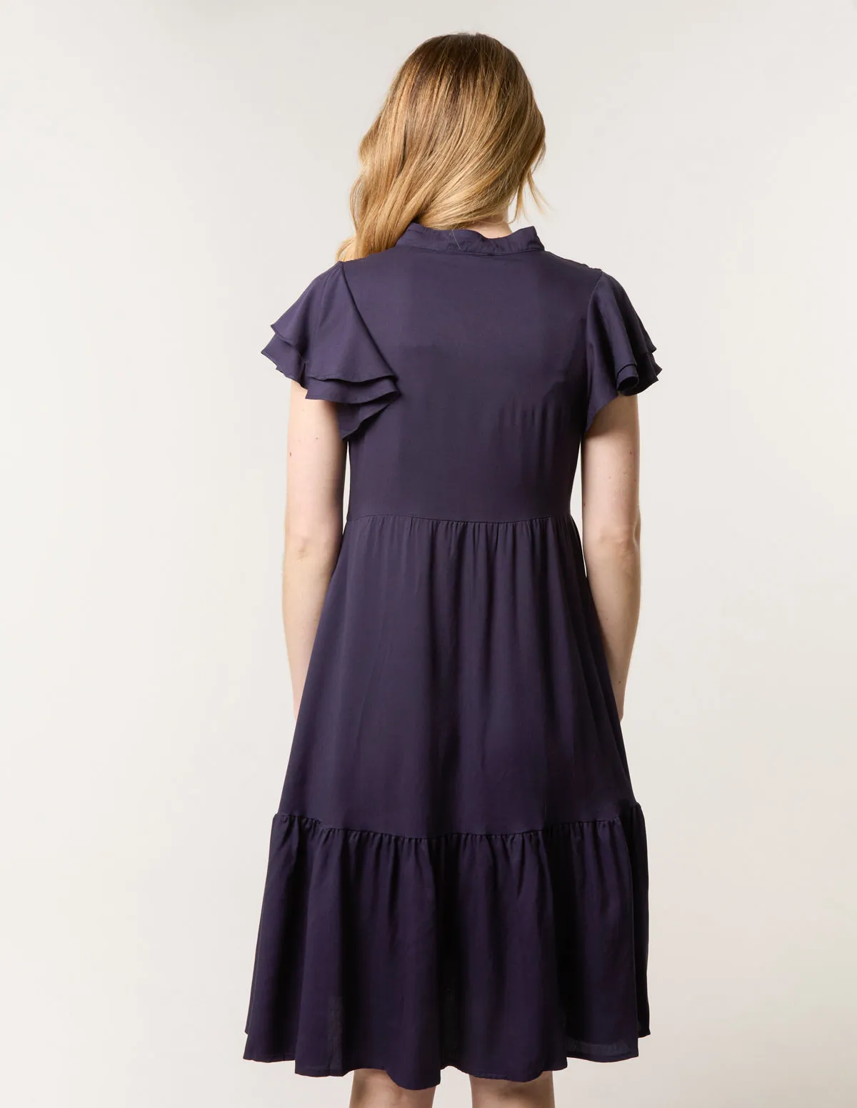 Angel Sleeve Button Front Midi sold by Blue Vanilla product image thumbnail 4