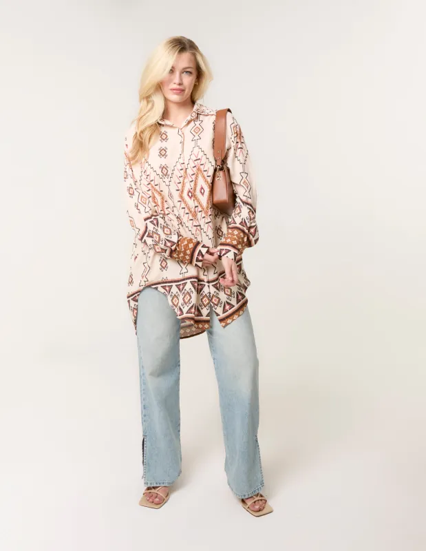 Shirt With Geometric Print sold by Blue Vanilla