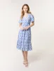 Diamond Print Button Front Midi Dress sold by Blue Vanilla