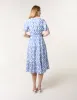 Diamond Print Button Front Midi Dress sold by Blue Vanilla