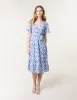 Diamond Print Button Front Midi Dress sold by Blue Vanilla