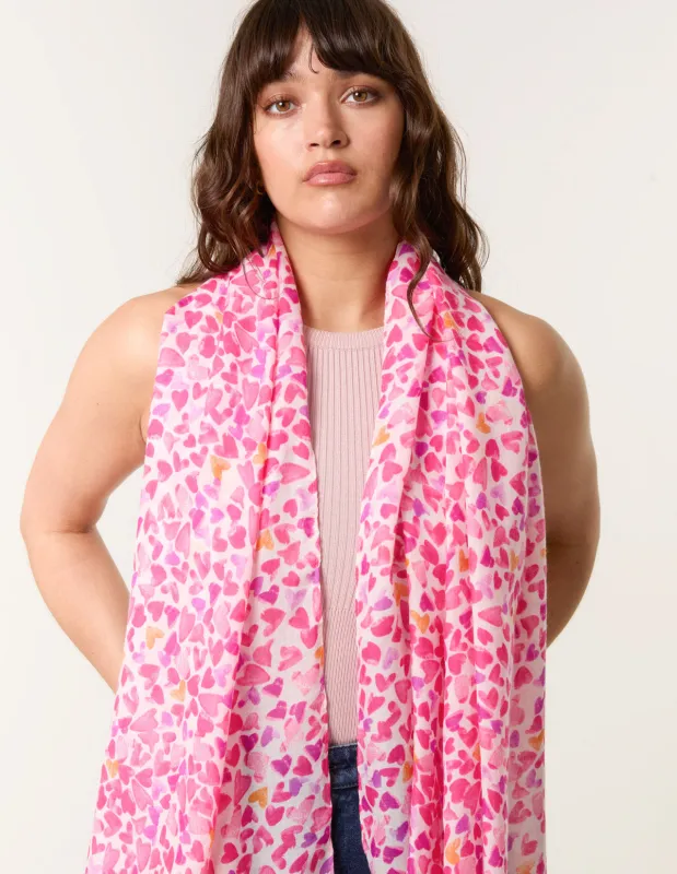 Heart Love Print Scarf made by Blue Vanilla