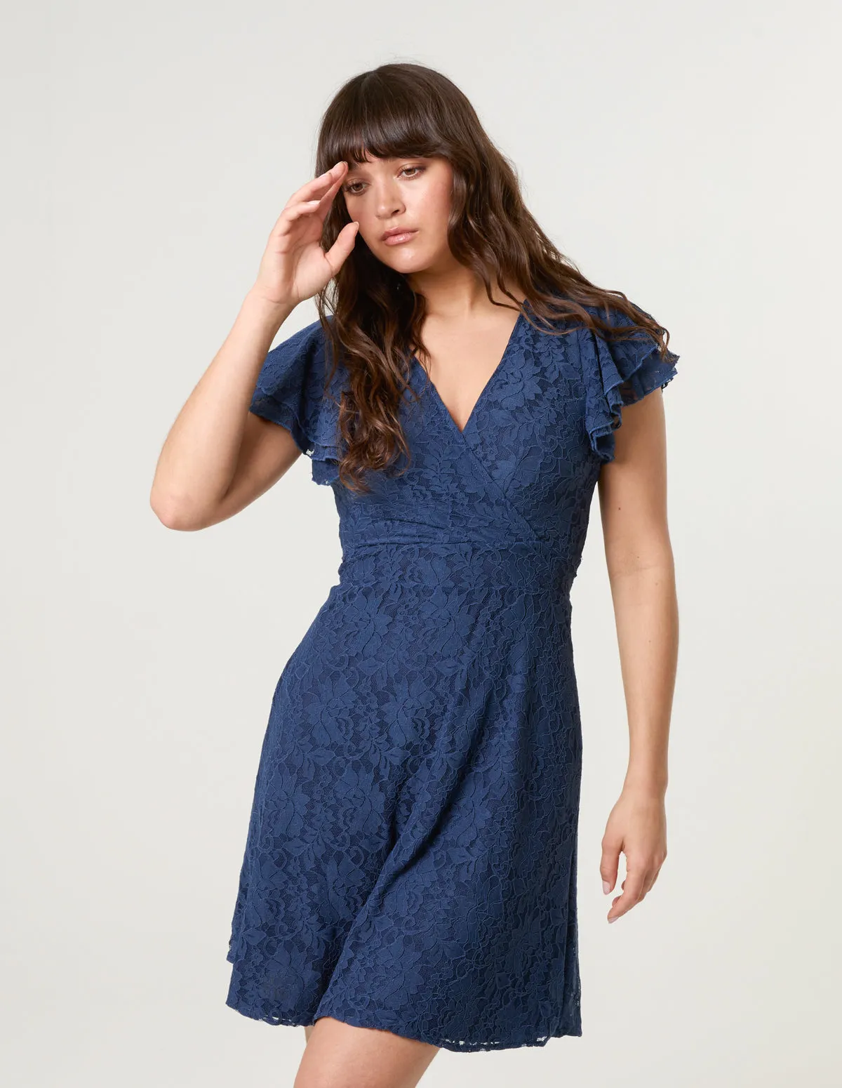 Lace Angel Sleeve Dress sold by Blue Vanilla product image thumbnail 2