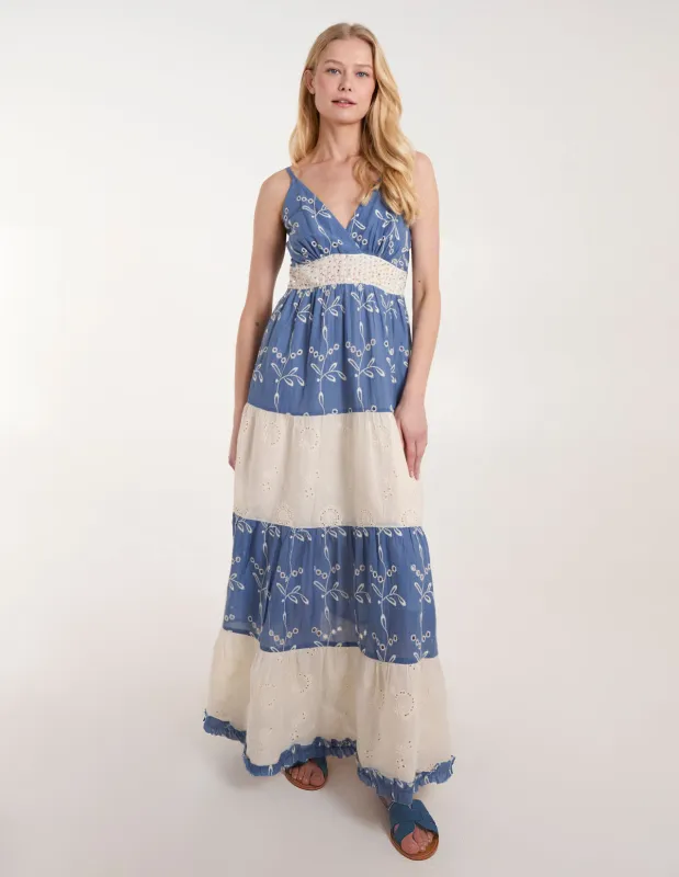 Embroidered Block Out Stripe Cami Dress sold by Blue Vanilla