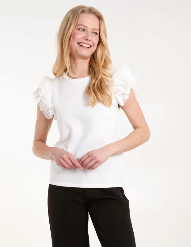 Frill Sleeve Top sold by Blue Vanilla