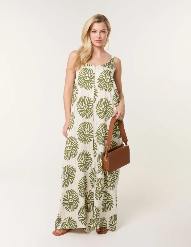 Abstract Wide Leg Jumpsuit sold by Blue Vanilla