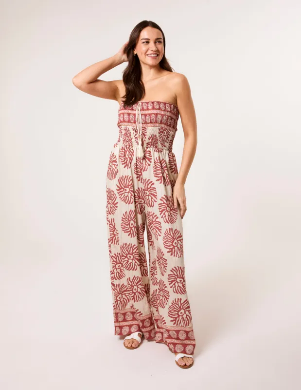 Strapless Elasticated Printed Jumpsuit sold by Blue Vanilla