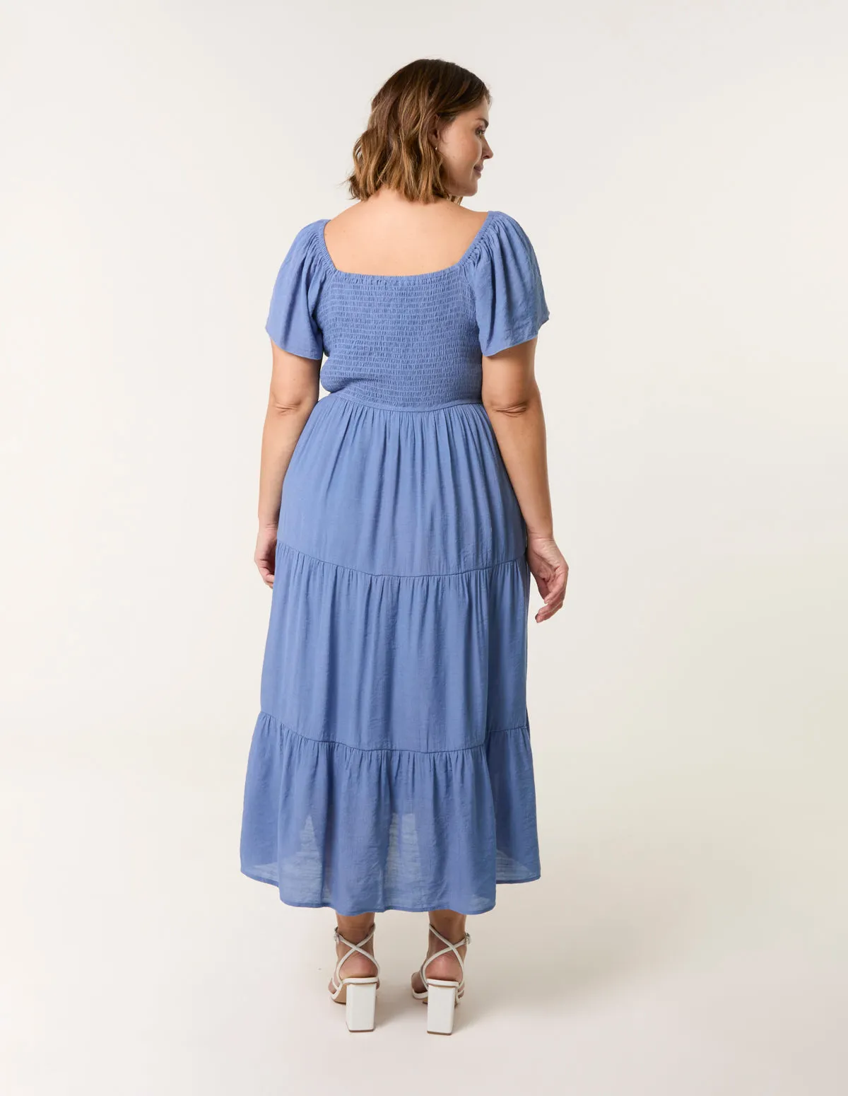 Curve Flutter Sleeve Midi Dress sold by Blue Vanilla product image thumbnail 2