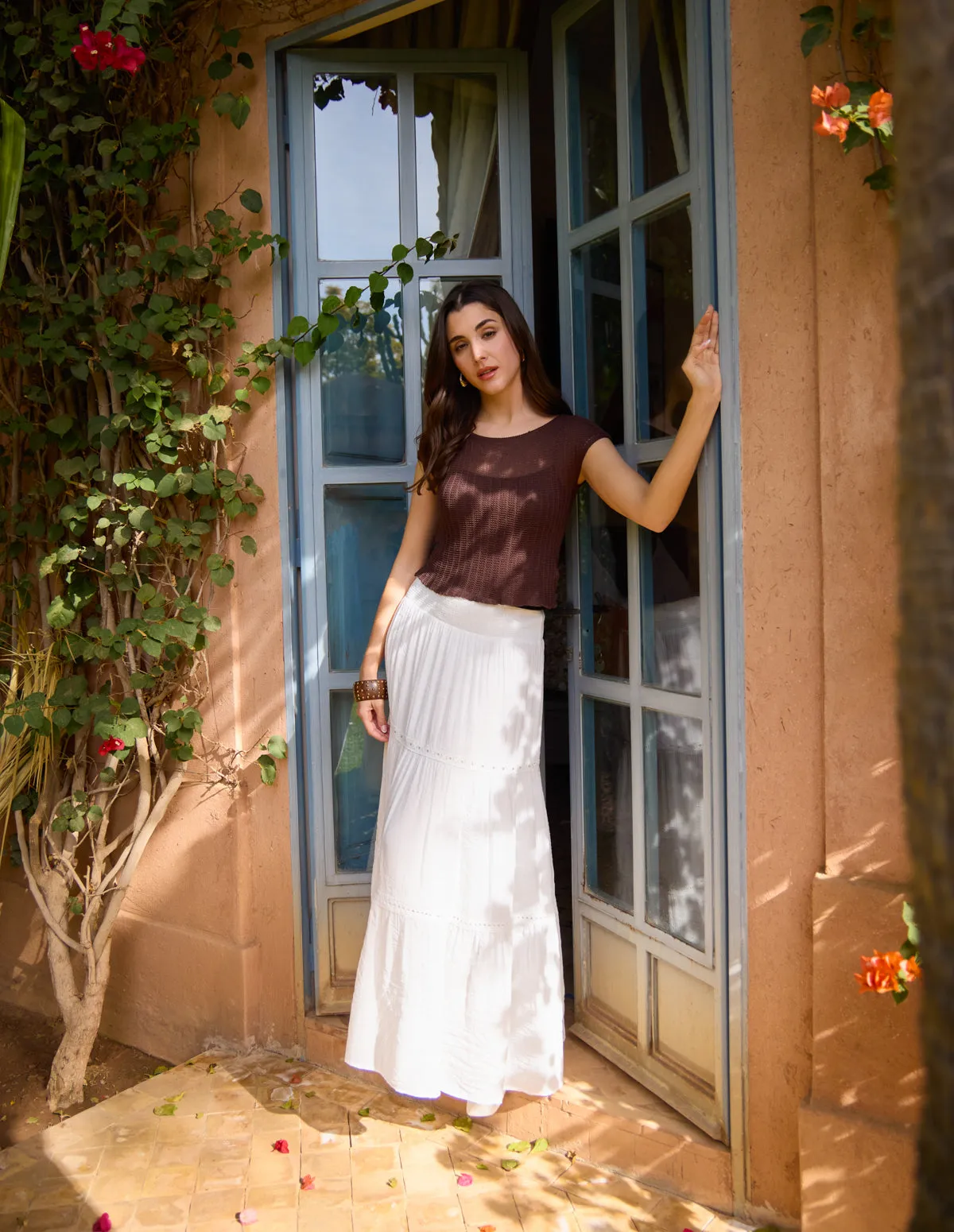 Mix Crochet Maxi Skirt sold by Blue Vanilla