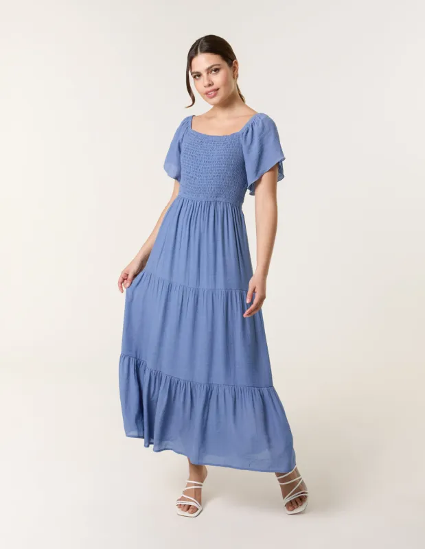 Flutter Sleeve Maxi Dress sold by Blue Vanilla