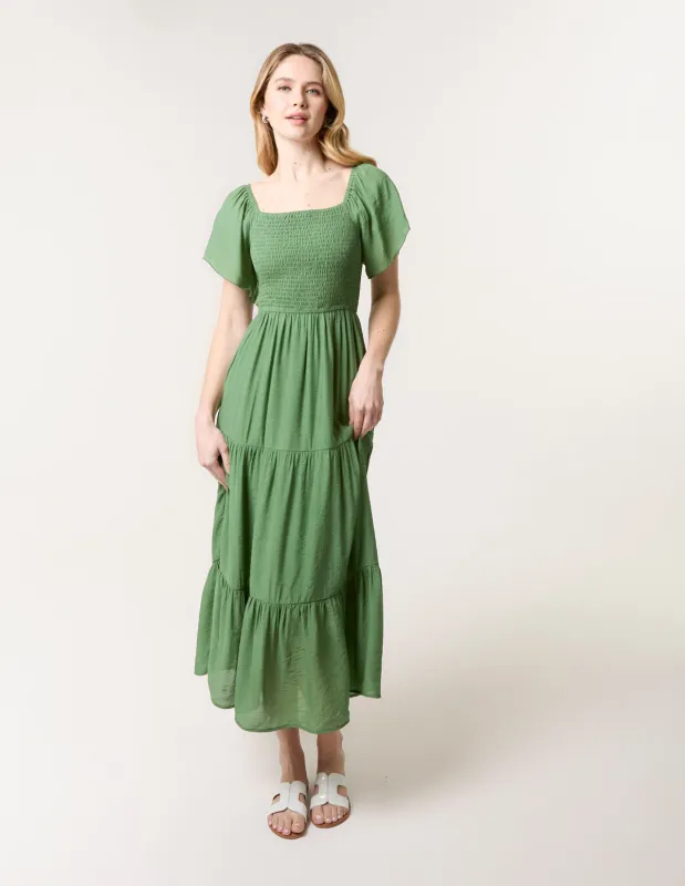 Flutter Sleeve Maxi Dress made by Blue Vanilla