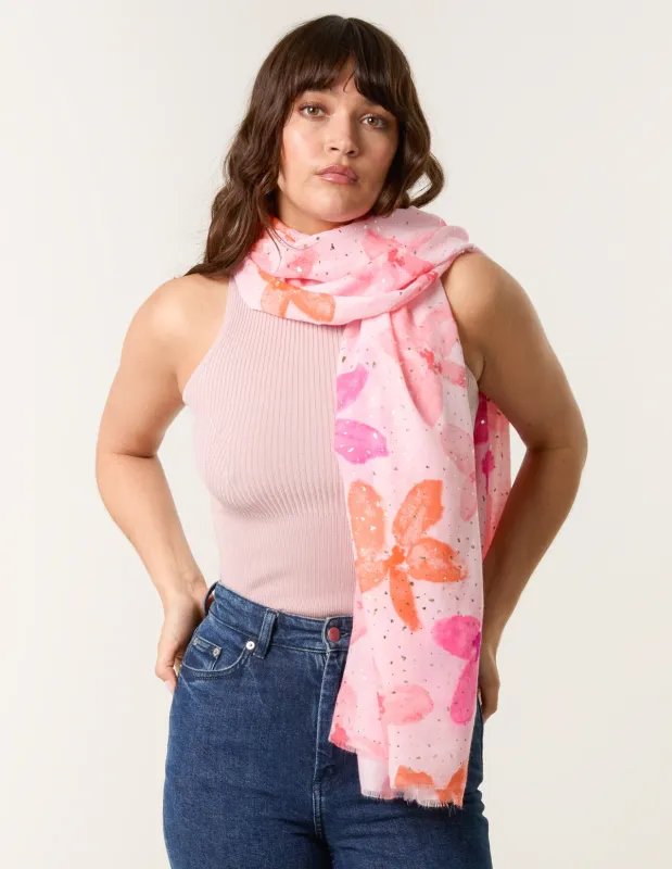 Sparkly Floral Print Scarf made by Blue Vanilla