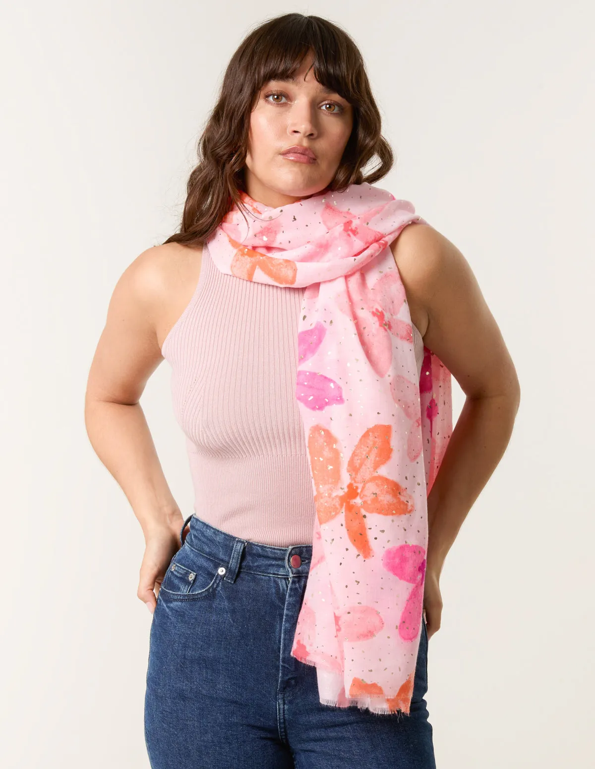 Sparkly Floral Print Scarf sold by Blue Vanilla