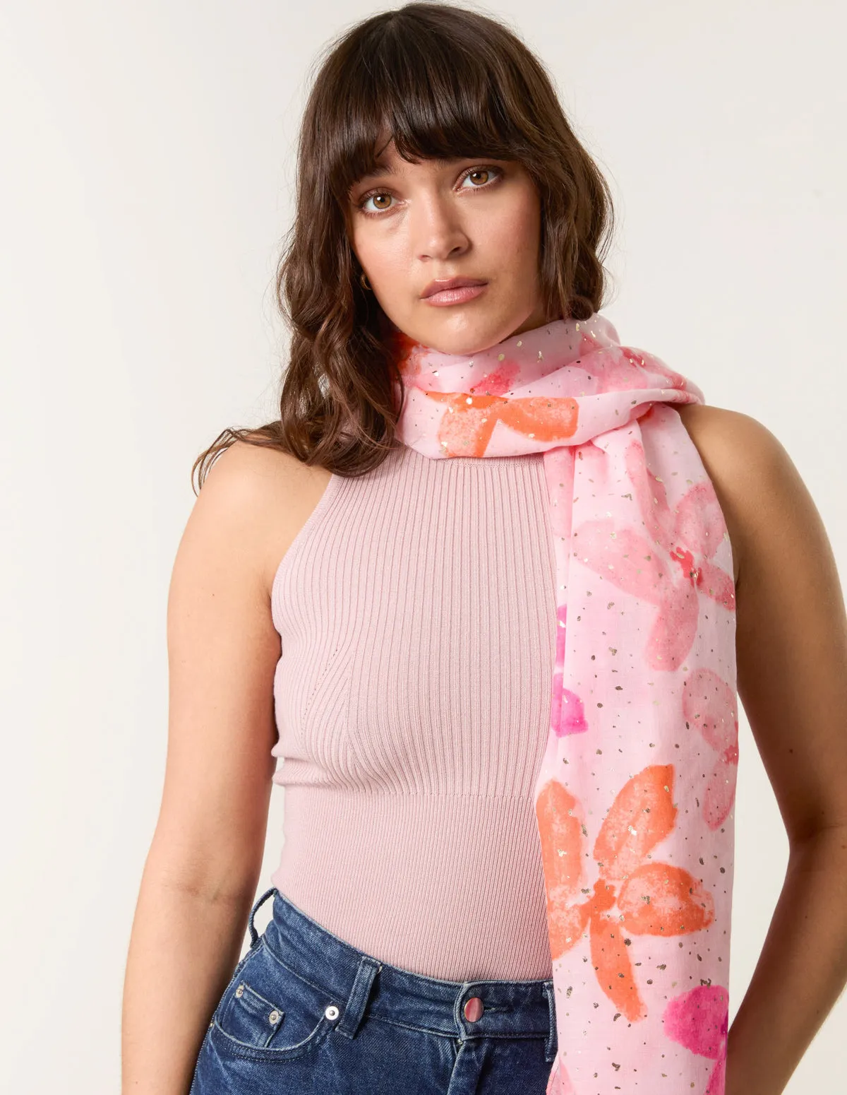 Sparkly Floral Print Scarf sold by Blue Vanilla product image thumbnail 2