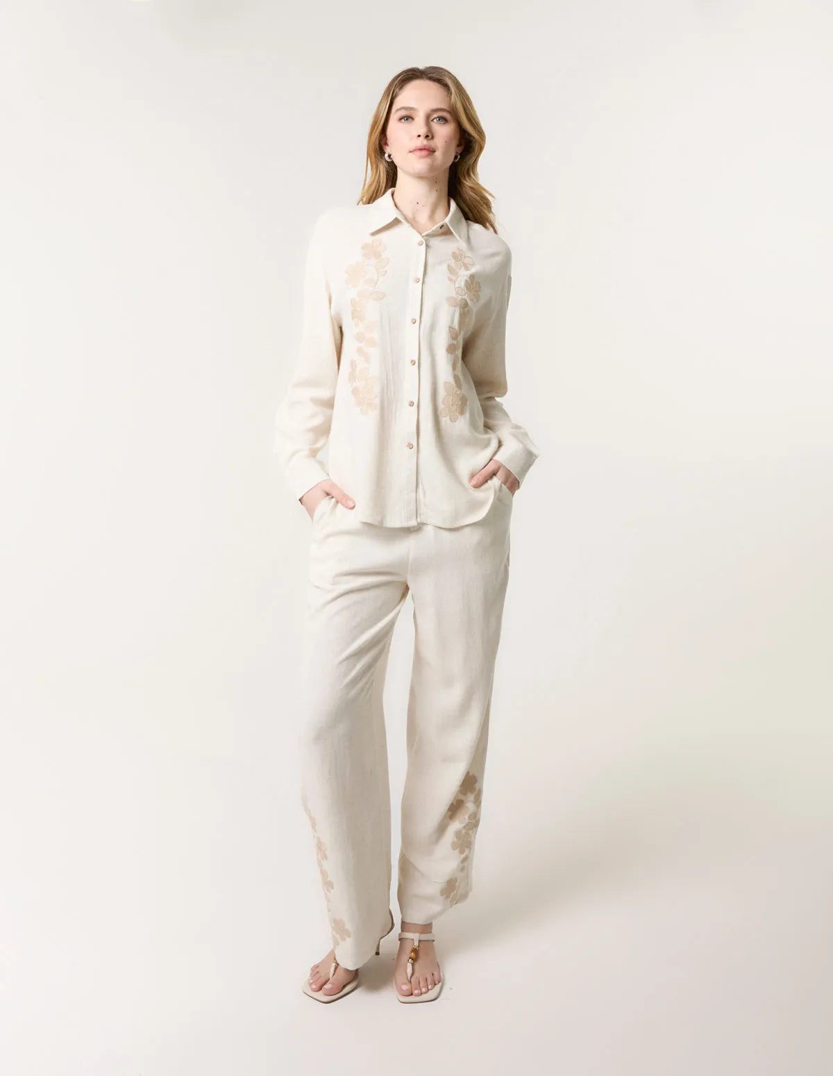 Linen Flower Embroidery Blouse sold by Blue Vanilla product image thumbnail 2